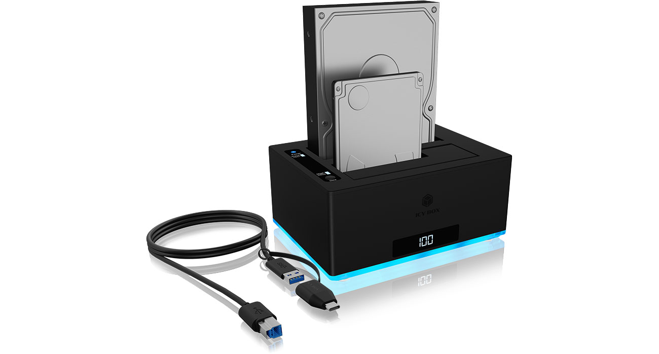 専用　THE BEST2 25BOX ICY BOX Stacja dokująca 2x SATA 2.5/3.5 (z klonowaniem) - Stacje